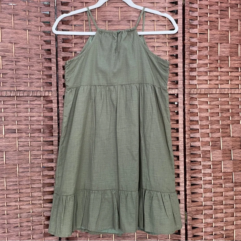 The Children's Place Olive Halter Dress Bright Floral Embroidery, Size 10/12.